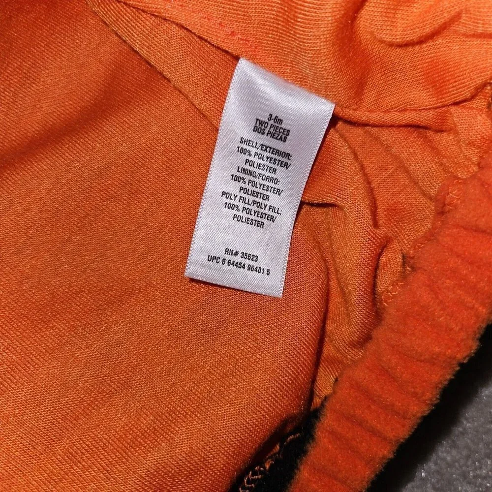 Carter's Orange Tiger Halloween Costume Baby 3-6 Months Jacket 6-9 Months Pants